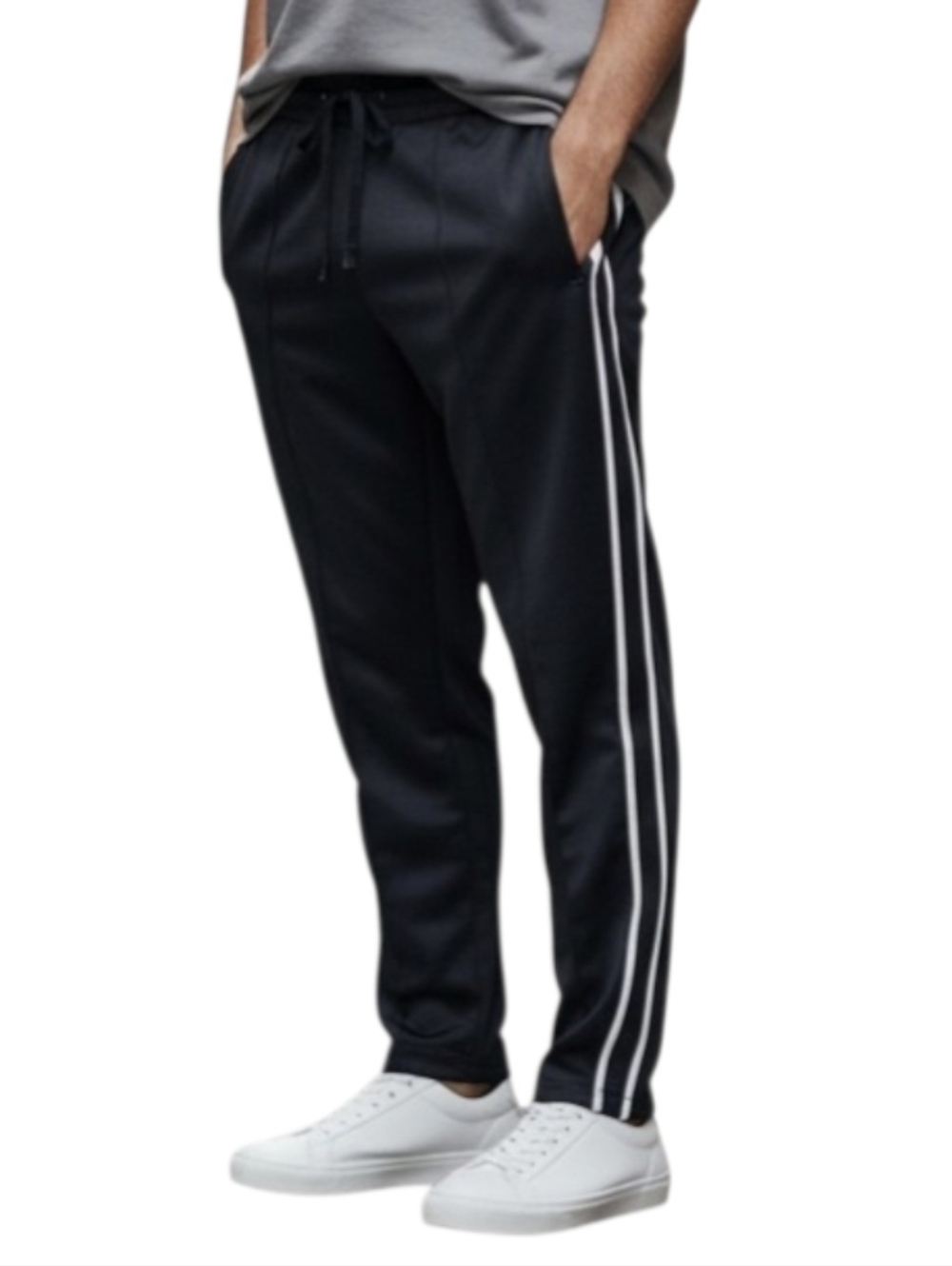 PacSun Athletic Joggers Black with White Stripes Men Size Medium